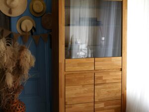 miniaturka Witryna dębowa ryflowana wysoka przeszklona Castoro 72