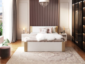 miniaturka Łóżko z pojemnikiem do sypialni w stylu skandynawskim Corner