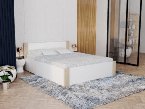 miniaturka Łóżko z pojemnikiem do sypialni w stylu skandynawskim Corner