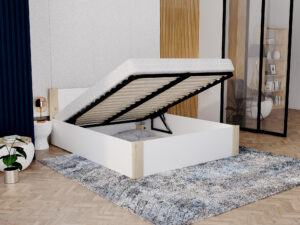 miniaturka Łóżko z pojemnikiem do sypialni w stylu skandynawskim Corner