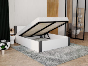 miniaturka Łóżko z pojemnikiem do sypialni w stylu skandynawskim Corner