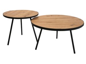 miniaturka Zestaw stolików skórzane obrzeże Artisan 02