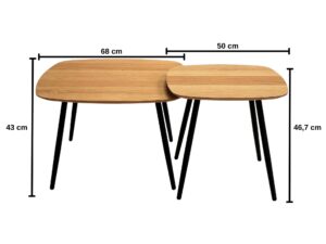 miniaturka Zestaw stolików drewnianych geometrycznych Linaro 91