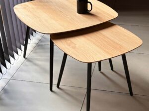 miniaturka Zestaw stolików drewnianych geometrycznych Linaro 91