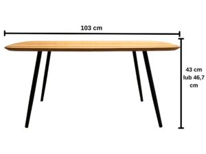 miniaturka Stolik dębowy geometryczny frezowany blat Linaro 04