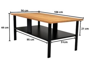 miniaturka Stolik kawowy dąb metalowa rama Taverno