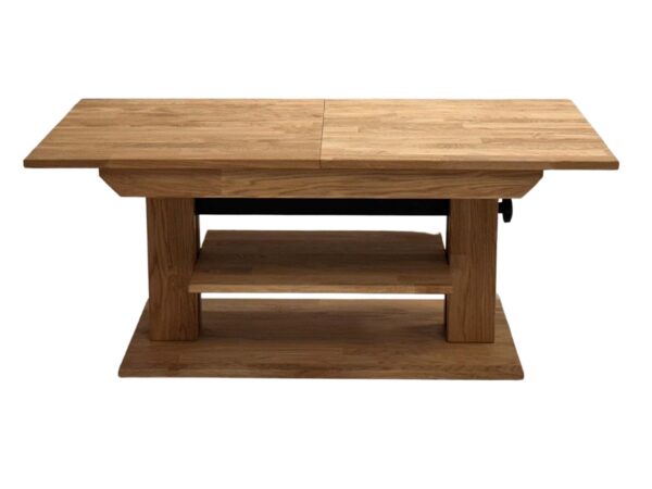 Rozkładana ława dąb craft z półką i regulacją wysokości