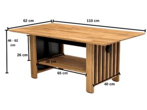 miniaturka Stolik dębowy podnoszony z lamelami Taverno