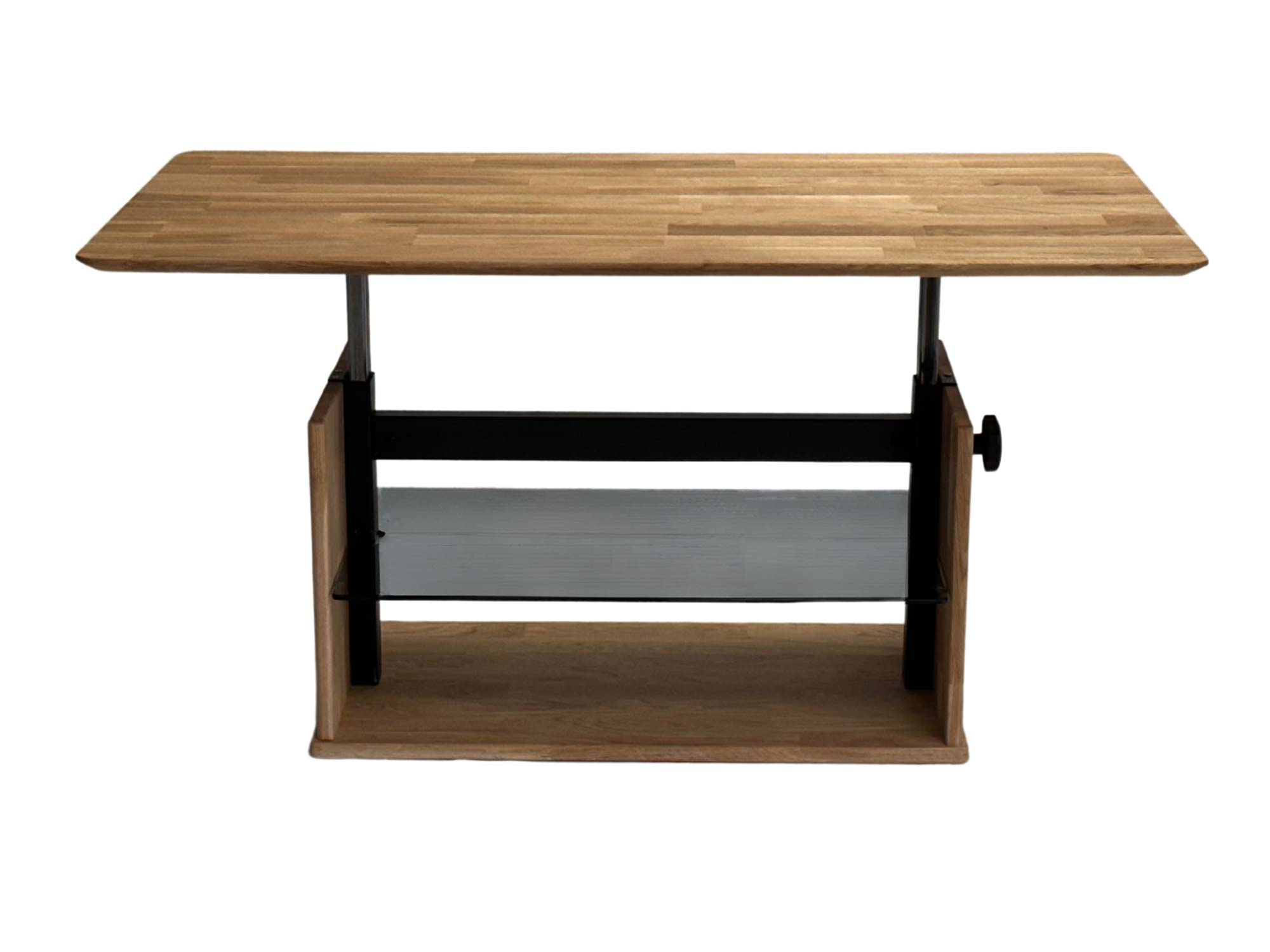 Biały stolik kawowy z półkami