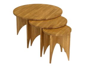 miniaturka Zestaw okrągłych stolików dębowych 3w1 Taverno