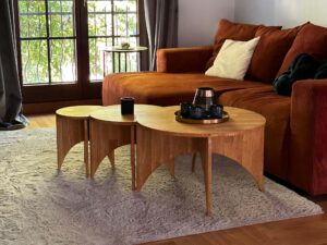 miniaturka Zestaw okrągłych stolików dębowych 3w1 Taverno