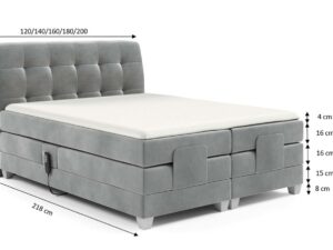 miniaturka Łóżko elektryczne regulowane pikowane Santa