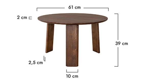 miniaturka Drewniany stolik klasyczny 61 cm Asento
