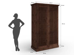 miniaturka Klasyczna szafa 2-drzwiowa drewniana Kalari