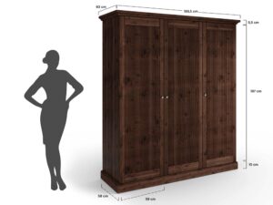 miniaturka Szafa 3-drzwiowa klasyczna drewniana Kalari