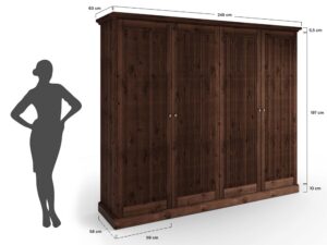 miniaturka Klasyczna drewniana szafa 4-drzwiowa Kalari