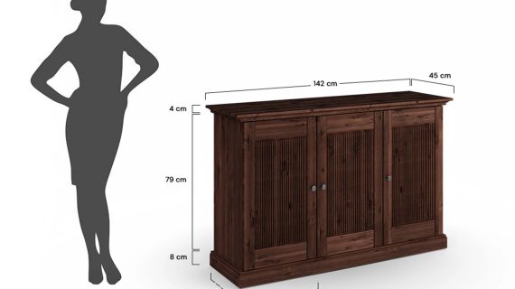miniaturka Komoda 3-drzwiowa klasyczna drewniana Kalari
