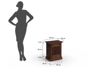 miniaturka Klasyczny mebel 1-drzwiowy drewniany tabacco Kalari