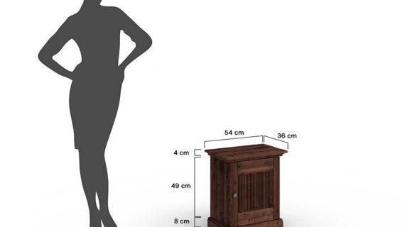 miniaturka Klasyczny mebel 1-drzwiowy drewniany tabacco Kalari
