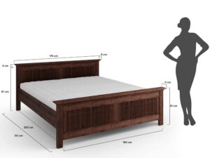 miniaturka Skandynawskie drewniane łóżko 200 cm Kalari