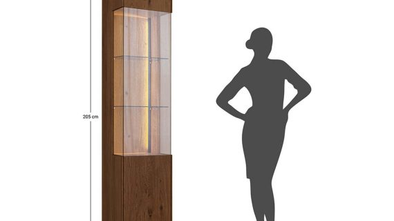 miniaturka Minimalistyczna witryna 1-drzwiowa drewniana Essentia