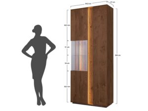 miniaturka Witryna 2-drzwiowa elegancka drewniana Essentia