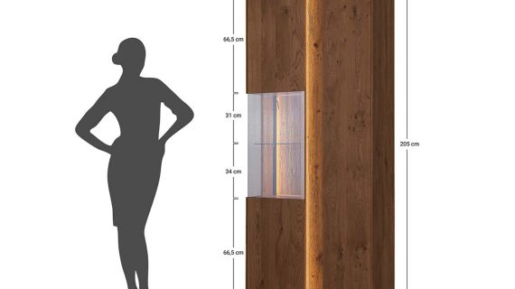 miniaturka Witryna 2-drzwiowa elegancka drewniana Essentia