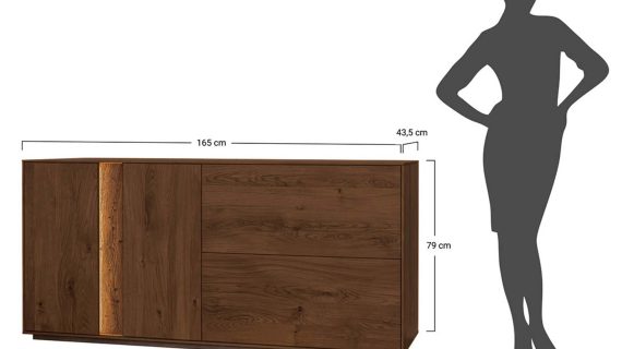miniaturka Drewniana komoda loftowa 4-drzwiowa Essentia