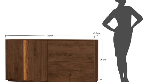 miniaturka Komoda 4-drzwiowa klasyczna drewniana Essentia