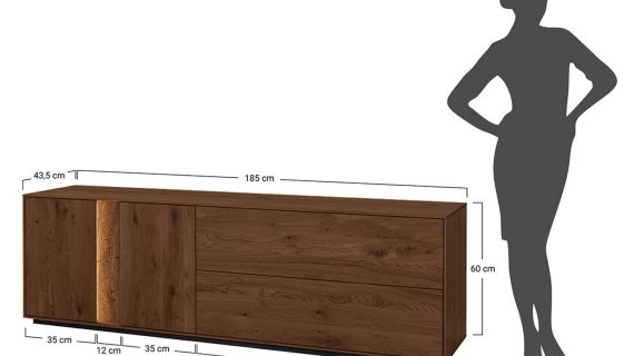 miniaturka Klasyczna szafka RTV 4-drzwiowa drewniana Essentia