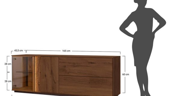 miniaturka Szafka RTV elegancka drewniana 4-drzwiowa Essentia