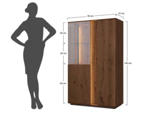 miniaturka Drewniana witryna elegancka 3-drzwiowa Essentia