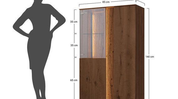 miniaturka Drewniana witryna elegancka 3-drzwiowa Essentia