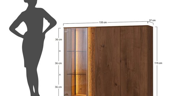 miniaturka Witryna 3-drzwiowa klasyczna drewniana Essentia