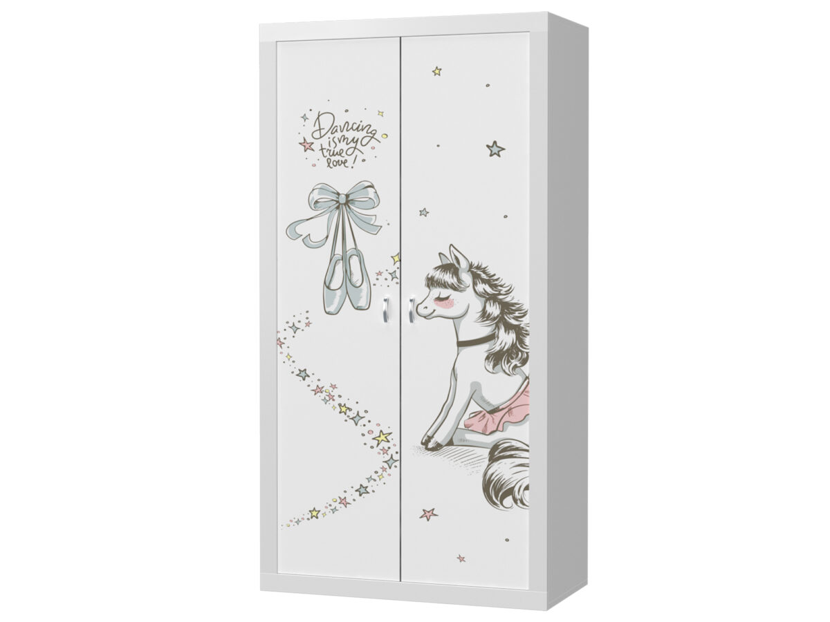 Szafa dziecięca Leo z nadrukiem bajkowym i półkami