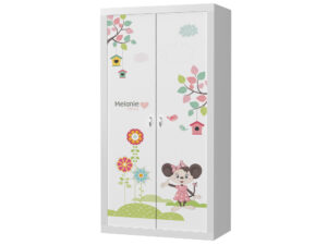 miniaturka Szafa dziecięca Leo z nadrukiem bajkowym i półkami