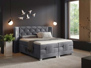 miniaturka Łóżko regulowane elektrycznie pikowane Skin