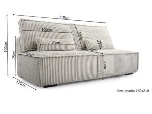 miniaturka Kanapa Nowoczesna Rozkładana Z Pojemnikiem Mondee