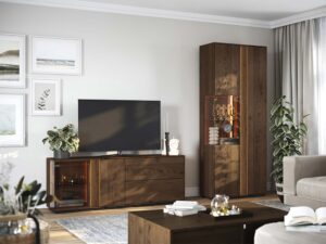 miniaturka Szafka RTV elegancka drewniana 4-drzwiowa Essentia