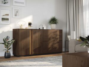 miniaturka Drewniana komoda loftowa 4-drzwiowa Essentia