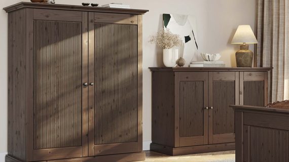 miniaturka Komoda 3-drzwiowa klasyczna drewniana Kalari