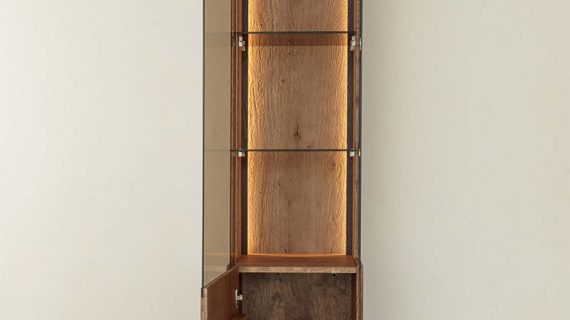 miniaturka Minimalistyczna witryna 1-drzwiowa drewniana Essentia