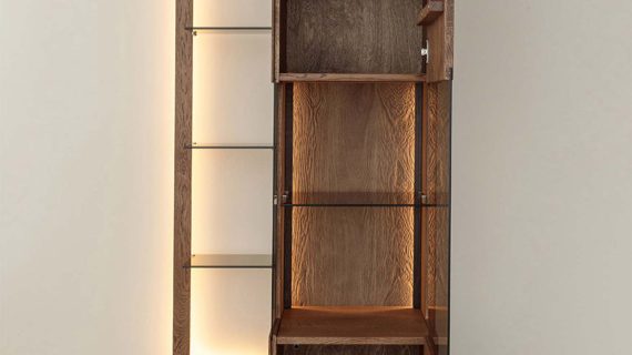 miniaturka Elegancka drewniana witryna 1-drzwiowa Essentia