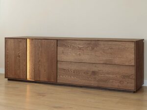 miniaturka Klasyczna szafka RTV 4-drzwiowa drewniana Essentia