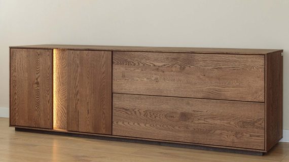 miniaturka Klasyczna szafka RTV 4-drzwiowa drewniana Essentia