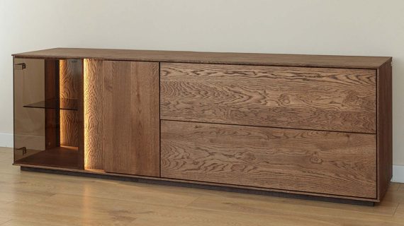 miniaturka Klasyczna drewniana szafka RTV 4-drzwiowa Essentia