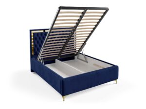 miniaturka Łóżko pikowane zagłowie metalowe nogi Melo