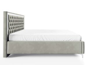 miniaturka Łóżko pikowane zagłowie metalowe nogi Melo