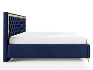 miniaturka Łóżko pikowane zagłowie metalowe nogi Melo