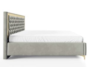 miniaturka Łóżko pikowane zagłowie metalowe nogi Melo